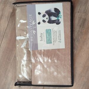 NWT Bed Voyage Bamboo Crib Set Fitted Sheet & Blanket